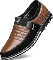 [FLAGELI] Men's Premium Leather Loafers Comfort Dress Shoes Fashion Casual Shoes Business Oxford Derby Shoe