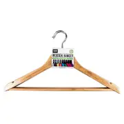 6PK Coat Hangers Wooden Swivel Hook Hanging Home Master Rod Anti-Slip