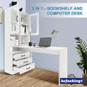 Computer Desk Office Study Table Drawers Storage Laptop Student Home White