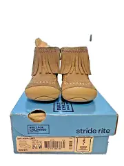 Stride Rite Soft Motion Tasha Grey Fringe Boots Booties 3.5W Baby Girl NIB