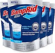 DampRid Refill Bag, 42 oz., 4-Pack - Fragrance Free Moisture Absorbers for Rooms with Excess Humidity, Long-Lasting, Inhibits Mold & Mildew, Blue, 168 Oz (FG30FFESBAM)