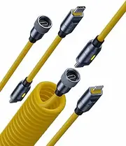 AOHI 240W 8 in 1 USB C Kabel & Lightning Kabel Set, Das Zukünftige PD3.1 Typ C Schnellladekabel und MFi Zertifiziertes Lightning Kabel Set für iPhone MacBook iPad Galaxy, Pornografische