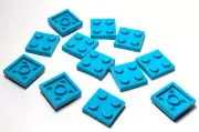 Lego - Lot of 12 - Mid Azure Blue, Plate 2 x 2