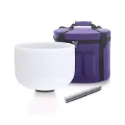 12 Inch B Note Crystal Singing Bowl 432hz Crown Chakra with Purple Carrying C...