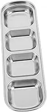 BUGUUYO Stainless Steel Korean Sauce Dish Elegant Dipping Dish for Soy Sauce Vinegar Condiments Multifunctional Seasoning Plate for Home Restaurant Use Stylish Compartment Design