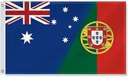 3×5 FT Australia and Portugal Combo Flag,Large Australia and Portuguese Friendship National Decor,Double Side Digital Printed 150D Polyester Banner With Canvas Header Brass Grommet