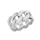 925 Sterling Silver 10 MM Cuban Link Ring Chain Eternity Band - Unisex 10MM