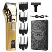 Oil Head Professional Hair Clipper Electric Push Scissor LCD Adjustable Knife Distance Hair Trimmer For Men Haircut Machine