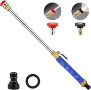 2025 Upgraded Jet Nozzle Power Washer for Garden Hose, High Pressure Wand with 2 Different Nozzles and Quick Connectors，High Pressure Washer Tools For Patio Car Pet Window Washing blue