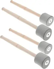 Hoement 2 Pairs Snare Drum Hammer Drum Stick Tenor Drum Mallets Percussion Sticks Drum Supplies Marching Mallets Percussion Drumsticks Professional Drum Mallet Xylophone Mallet Grey Wood