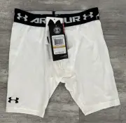 Under Armour UA HeatGear Youth White Compression Shorts Size Smal Brand New