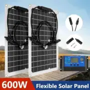 30W-600W Flexible Solar Panel 12V Battery Charger USB With 10A-100A Controller