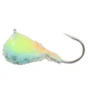 Clam Snow Drop XL 1/32 oz - Blueberry Glow Spot - Tungsten Glow Ice Fishing Jig