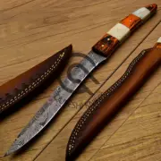 Custom Handmade Damascus Steel Fillet Knife 12" (Kitchen Knife) with Sheath