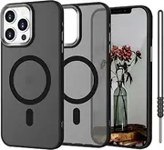 iPhone 11 Pro Max Phone Case, ElestBela iPhone 11 Pro Max Case, [Compatible with MagSafe] Magnetic Translucent Matte Wrist Strap Slim Shockproof Protective Phone Cover iPhone 11 Pro Max Black