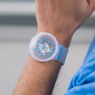 Swatch BIG BOLD系列手錶 BLUEINJELLY 透淨藍-47mm