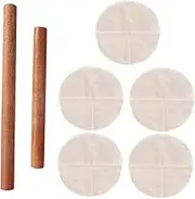 Zerodeko 1 Set Dumpling Wrapper Rolling Pin with Steamer Mats Wooden Kitchen Rollers Non Stick Design for Pastries Noodles Pizza Bread Professional Use