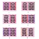 Colored Fake Eyelashes,Fluffy Cat-Eye Color False Lashes Mink Lashes with Color