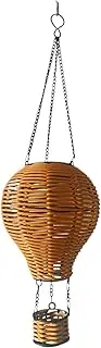 LeoLeozz Solar Outdoor Lantern - Solar Porch Lantern,Hot Air Balloon Design Weather-Resistant Bright Rattan Lamp, Hangable Lighting Pendant for Porch Garden Deck Balcony Yard Lawn Tree Decoration