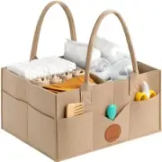 Diaper Caddy Organizer - Baby Organizer for Nursery, Car Storage Taupe