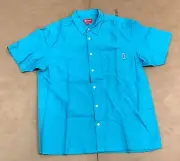SUPREME SS S/S BUTTON UP SHIRT BLUE SZ XL (Bin 13)