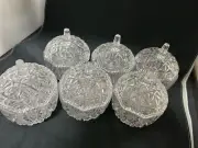 Vintage Crystal Glass Bowls 6 Sets Clear Excellent Condition