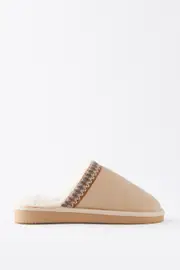 [Cotton On Kids] Cotton On Kids - Kids Slipper Slide - Tan/woven trim 9-10 TAN/WOVEN TRIM
