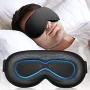 Weighted Eye Mask for Sleeping - Sleep Mask for Women Men, Blackout Eye Cover for Lash Extension, Comfortable and Memory Foam Blindfold, Sleeping Mask for Travel, Airplane, Night(Black)