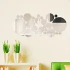 32Pcs Modern Mirror Decals Silver Home Background Decoration Living Room