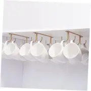 Mug Rack Under Cabinet - Coffee Cup Holder, 12 Mugs Hooks Under Shelf,