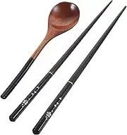 1 Set Japanese Style Wooden Chopsticks Spoon Set Travel Utensils for Picnics Camping School Lunches Lightweight Tableware Elegant Present Box