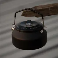 在飛比找ETMall東森購物網優惠-WELLHIKE戶外燒水壺 304不銹鋼黑化露營野餐煮水泡茶