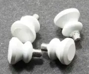 Dollhouse Miniature White Doorknobs - #05530 - 6 Pieces - 1:12