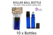 10x Roll on Ball Bottles 9ml Glass Perfume Essential Oil Roller Rollerball Mini