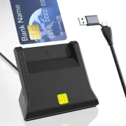 Smart Card Reader, SIM Card Reader, 2-in-1 CAC Card Reader for Common Access