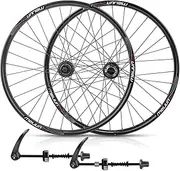 Road Bike Wheelset 26" MTB Bike Wheelset, Disc Brake, Quick Release, 32H Rim, 7/8/9/10 Speed Cassette Hub, Double-Layer Aluminum Alloy Rims Front and Rear Wheelset