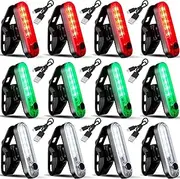 Treela 12 Pieces Kayak Navigation Lights for Boat Waterproof Battery Operated Stern Rechargeable LED Night Kayaking, Pontoon Boat, Bass Bike Dinghy, 4 Types Flashing Mode, Red, Green, White