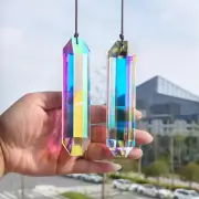 5" Large Crystal Sun Catcher Prisms AB Colored Hexagone Hanging Suncatchers