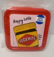 Vegemite ~ Square Plastic Container / Snack Box ~ BPA Free ~ New