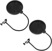 UPKOCH 2 pcs Mic Pop Filter Shield Handheld Microphone Windscreen Cover with Clip Stabilizing Arm for Recording Live Broadcast and Audio Protection