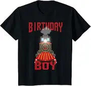 [X.Style] Kids 5th Birthday Train T Shirt, for Five 5 Years Old Boys ds859 T-Shirt (S) Black