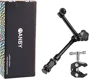 WANBY Magic Arm 11" Articulating Friction Arm & Large Adjustable Super Clamp Pliers Clip with 1/4" and 3/8" Thread for DSLR Camera Rig LCD Monitor LED Flash Lights (Arm & Clamp)