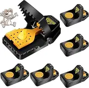 6 PCS Mouse Trap, Work Best Mice Traps for Small Mouse, Indoor-Outdoor Snap Trap Quick Effective Sanitary Safe, Quick Set Up & Reusable Mouse Traps, Rat Trap for Rodent Mouse Mice (Large)