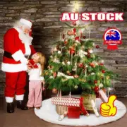 78cm Long Plush White Snow flake ChristmFZ Tree Skirt Base Floor Mat Cover Xmas