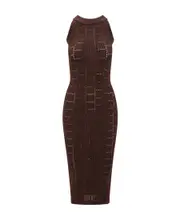 monogram mesh midi dress FR36 Black