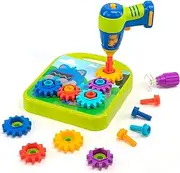 'Educational Insights Design & Drill Gears Workshop, 55 Pieces with Electric Toy Drill, STEM Toy, Boys & Girls Ages 3+