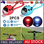 2PCS Silicone Bike Lights Set 3 Light Mode Options Ladybug Shaped Bicycle Lights