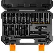 Pro 20-Piece 1/2" Drive Deep Impact SAE Socket Set, 3/8"-1-1/4", CR-MO & CR-V...