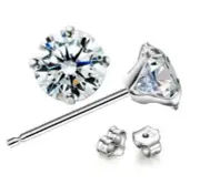 Fashion Round-Cut Silver SP 5mm Cubic Zirconia Earring Stud