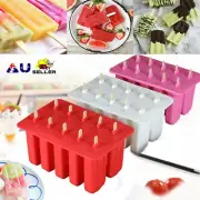 Silicone Ice Mould Cream Block 10 Frozen Molds icy Pole Jelly Pop Popsicle Maker